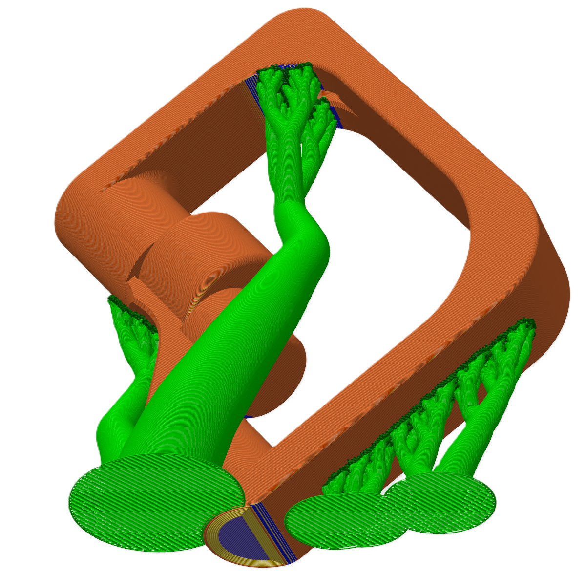 Crimp (FDS) trainer with manual supports added for print-bed stability